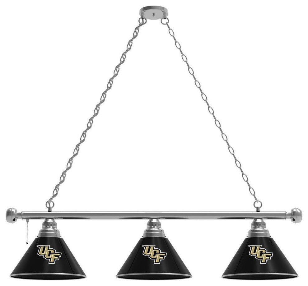 Holland University of Central Florida 3-Shade Billiard Light - Chrome