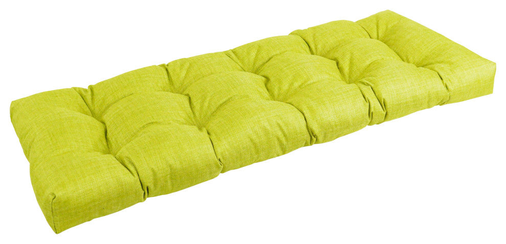 51"X19" Tufted Solid Outdoor Spun Polyester Loveseat Cushion, Lime
