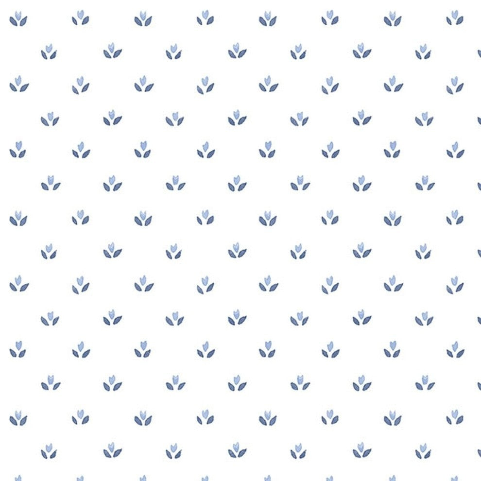 Fresh Kitchens, Pre-Pasted Kitchen Design White, Blue Wallpaper Sample