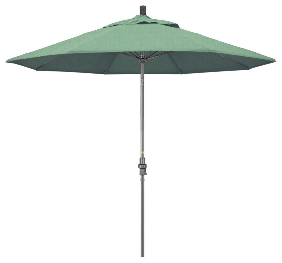 9' Grey Collar Tilt Lift Fiberglass Rib Aluminum Umbrella, Pacifica, Spa