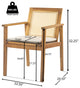 GDF Studio Outdoor Acacia Wood Dining Chairs With Cushions, Set of 2, Teak/Beige