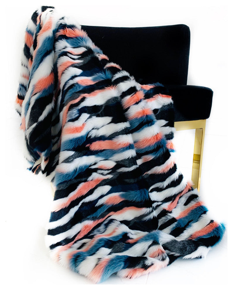 Plutus Unicorn Faux Fur Luxury Throw Blanket, 60"x90"