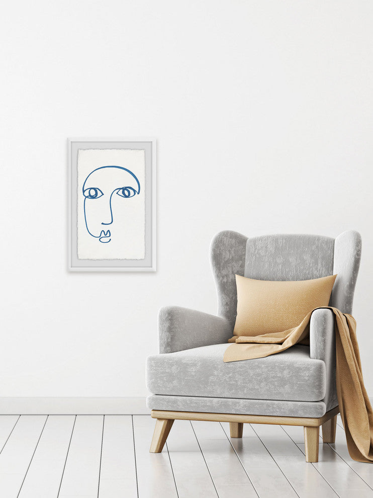 "Blue Sketch" Framed Painting Print, 24"x36"