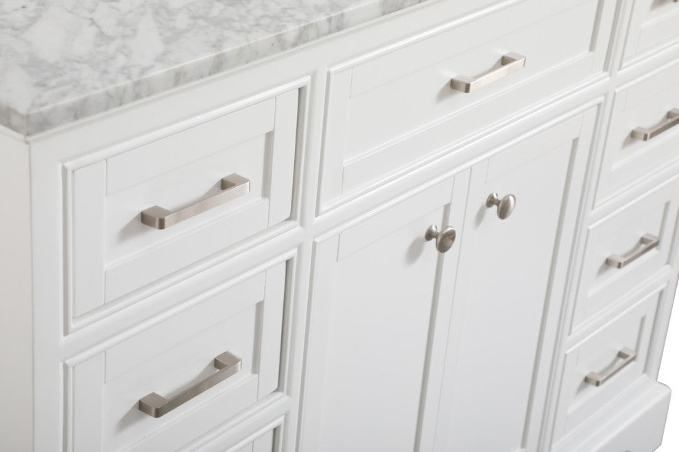 Amber Single Bathroom Vanity, Blue, White, 48"