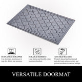 A1HC Superior Absorbant Polypropylene Doormat, Light Gray Ogee, 24"x36"