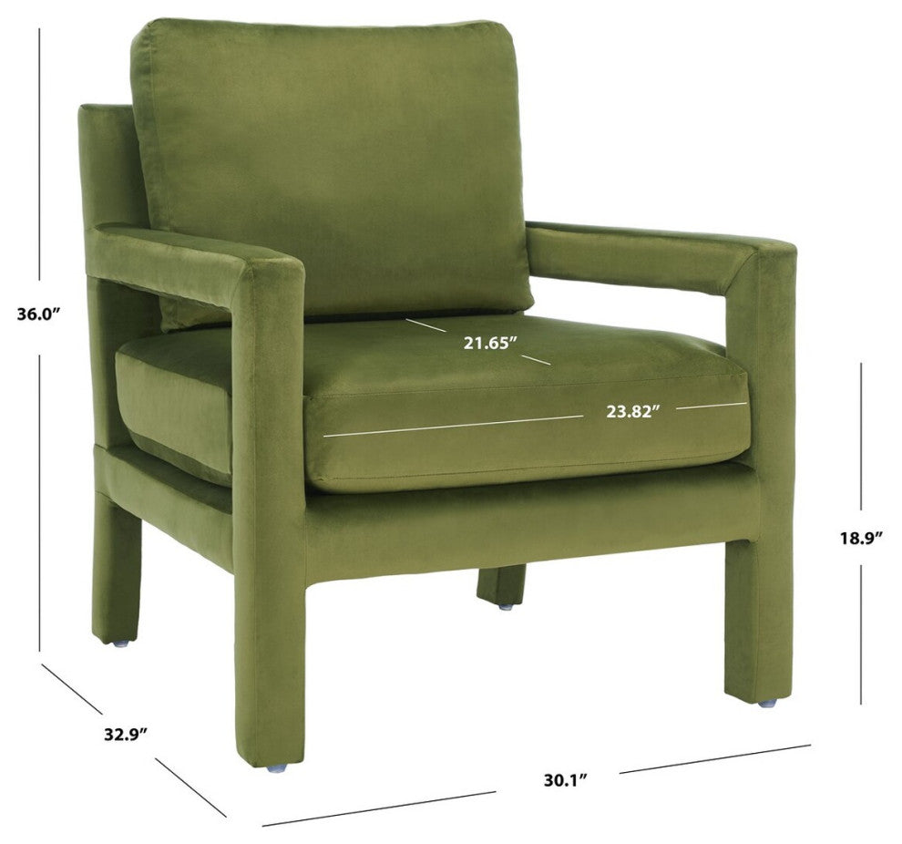Safavieh Kye Accent Chair, Olive Green