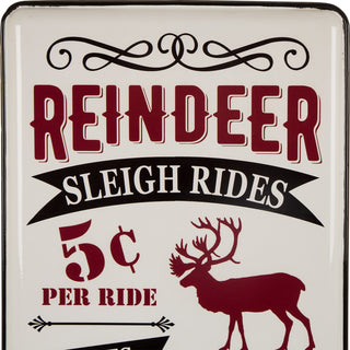 23.62"H Metal Enamel Reindeer Sign