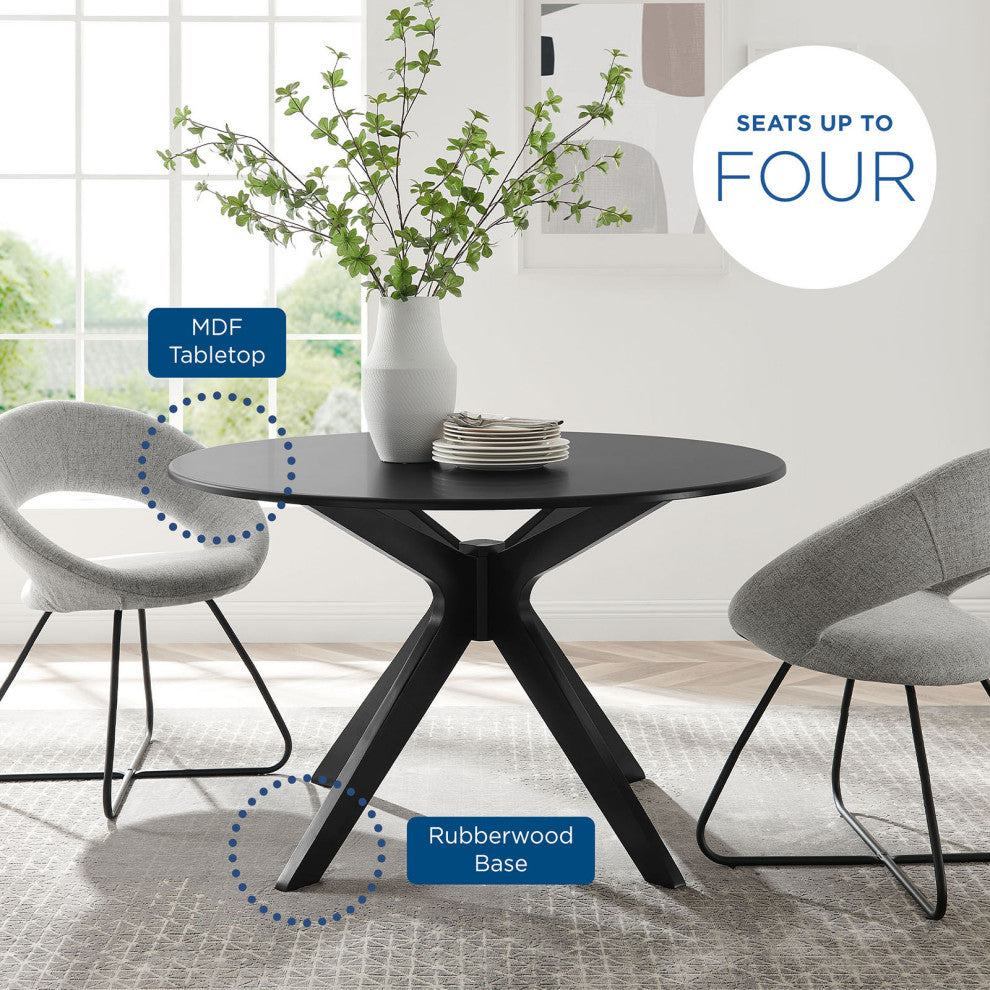 Traverse 47" Dining Table Black Black