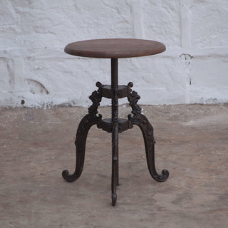 Regina Brown Reclaimed Teak and Cast Iron Adjusting Stool