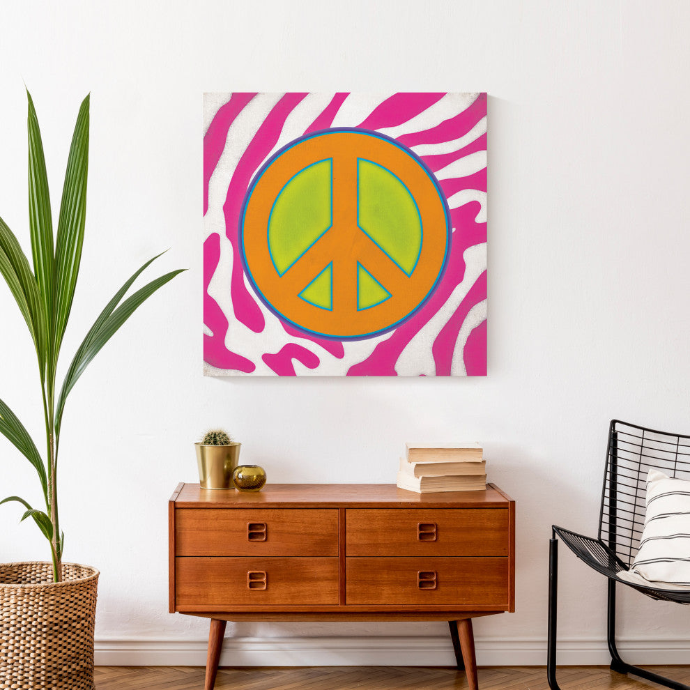 Bright Peace Sign 24x24 Canvas Wall Art
