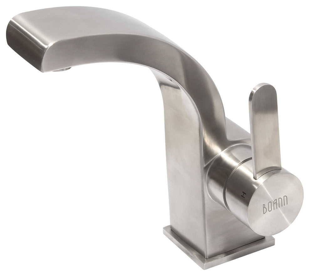 Boann Priscilla Bathroom/Vessel Faucet, 7.6", Brushed Stainless Steel