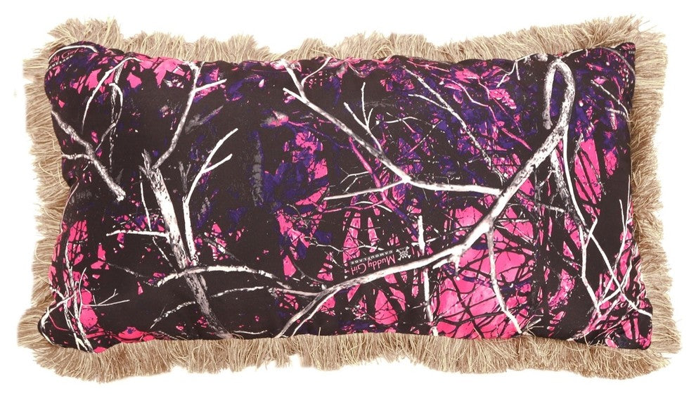 Muddy Girl Throw Pillow Fringe