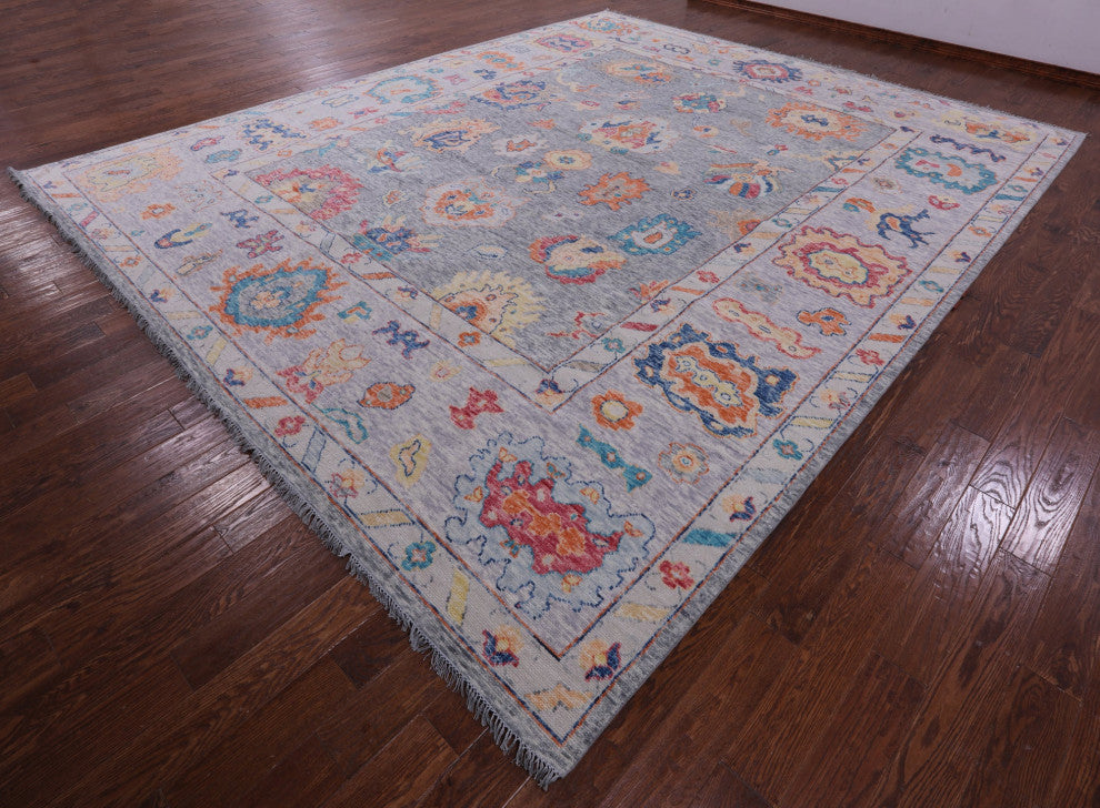 12' 3" X 14' 10" Turkish Oushak Hand-Knotted Wool Rug - Q16119