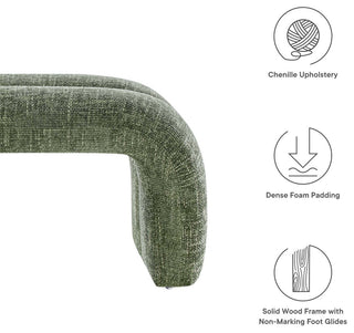 Dax 50.5" Chenille Upholstered Accent Bench - Basil