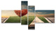 Amazing Heart Tree and Book, Large Abstract Canvas Artwork, 60"x32", 4 panels