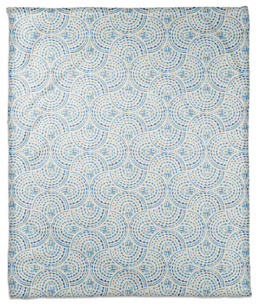 Watercolor Arcs 50 x 60 Coral Fleece Blanket