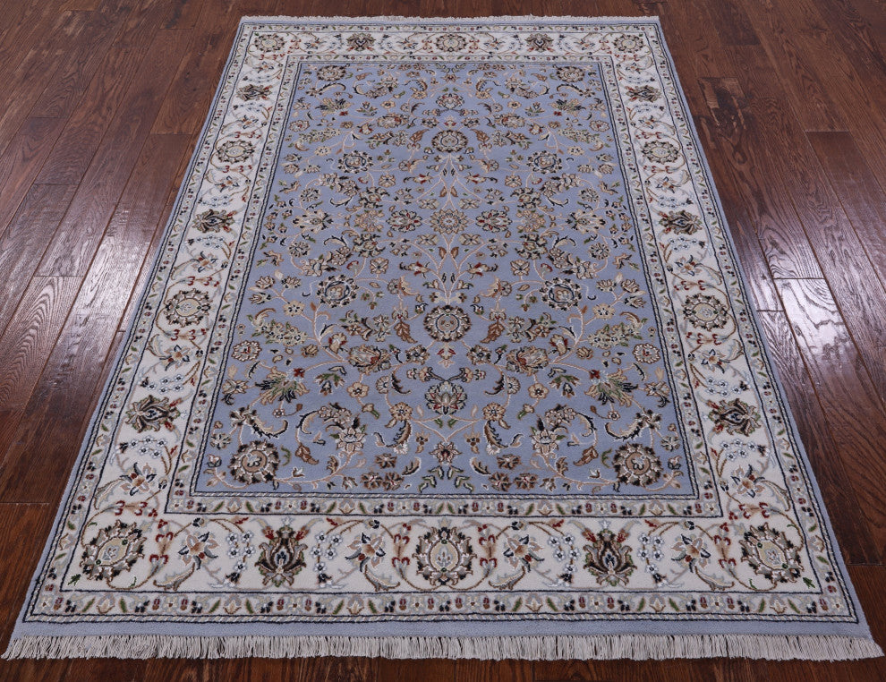Wool & Silk Persian Nain Handmade Rug 4' 9" X 6' 10" - Q14729