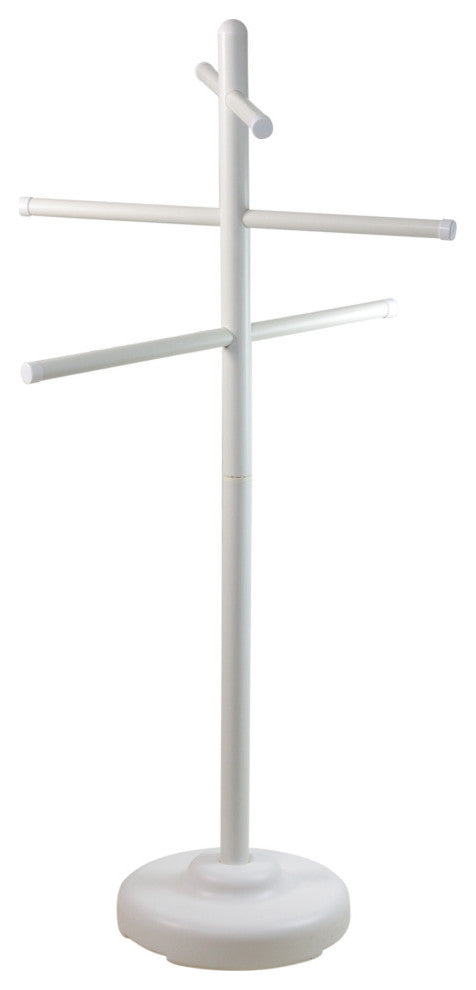 51" White Swimming Pool Towel Hanging Rack Poolside Organizer