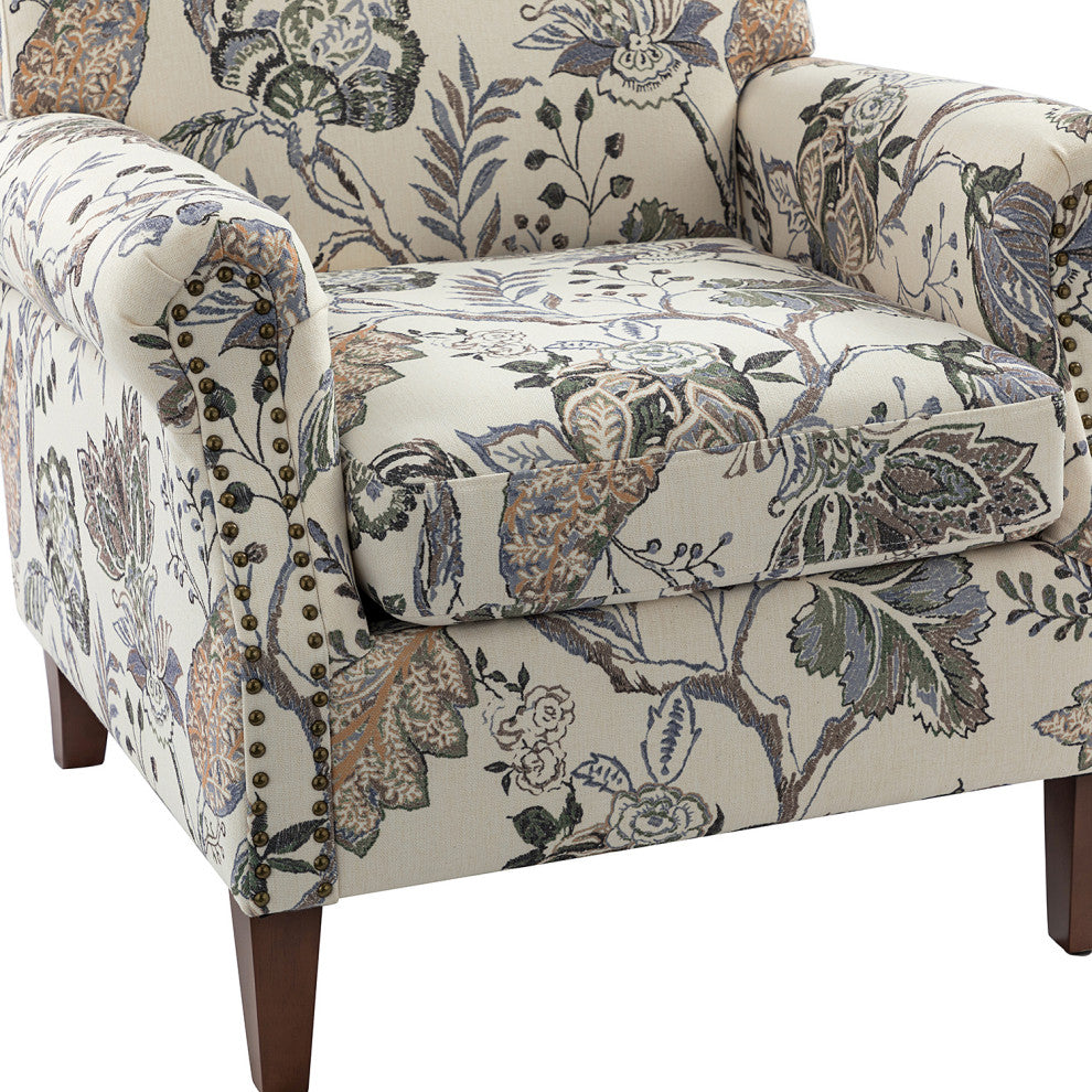 Comfy Armchair With Nailhead Trims Set of 2, Gray