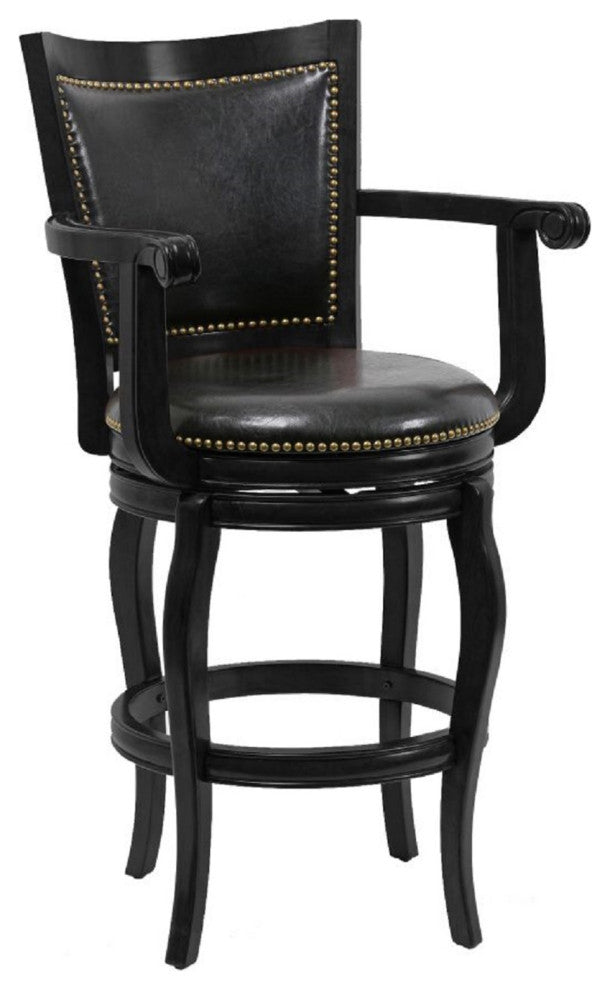 29" Jones Bar Height Swivel Stool - Black