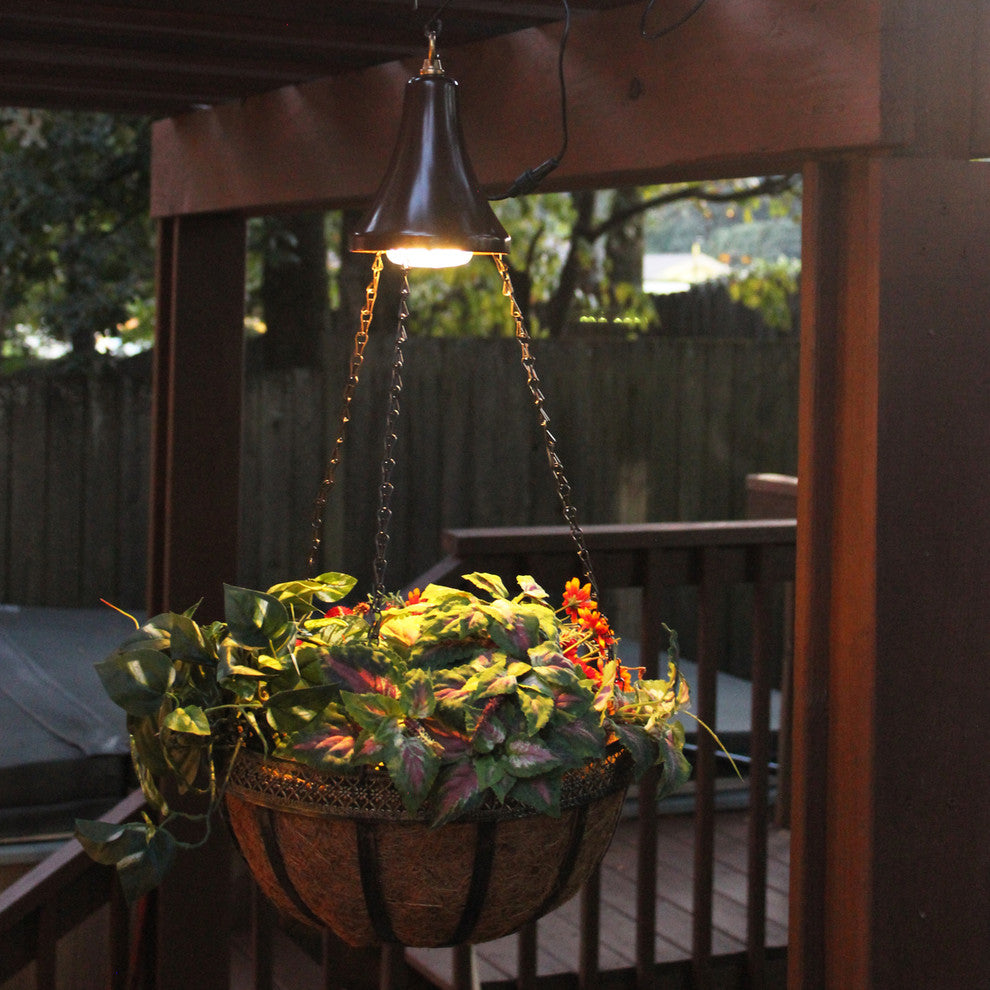 Plant Basket With Light and Solar Panel