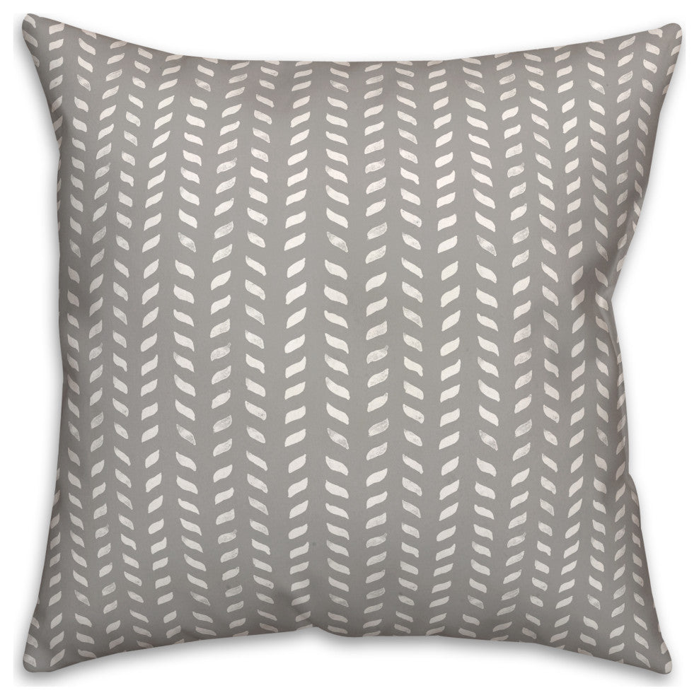 Gray Petal Pattern 18x18 Spun Poly Pillow