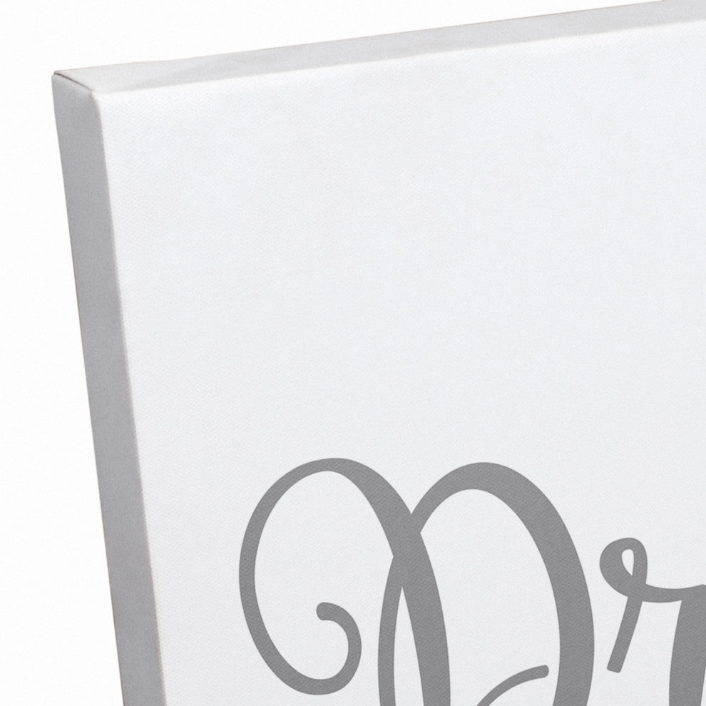 Dream On. Dreamer 12"x36" Canvas Wall Art, Gray