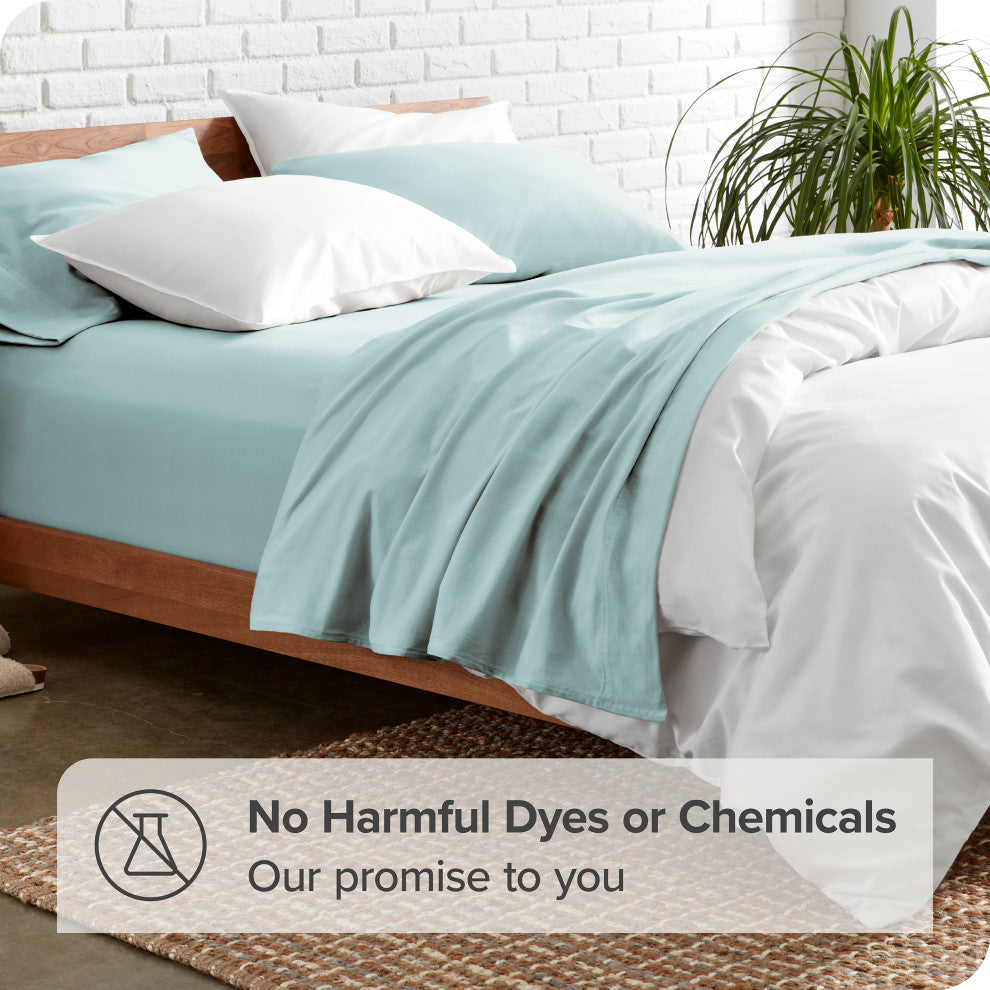 Bare Home 1800 Microfiber Sheet Set, Light Blue, Full