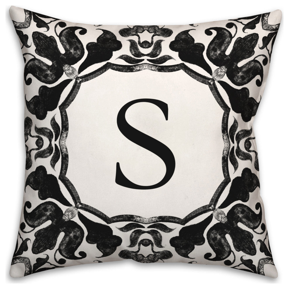 S Monogram 18x18 Indoor / Outdoor Pillow