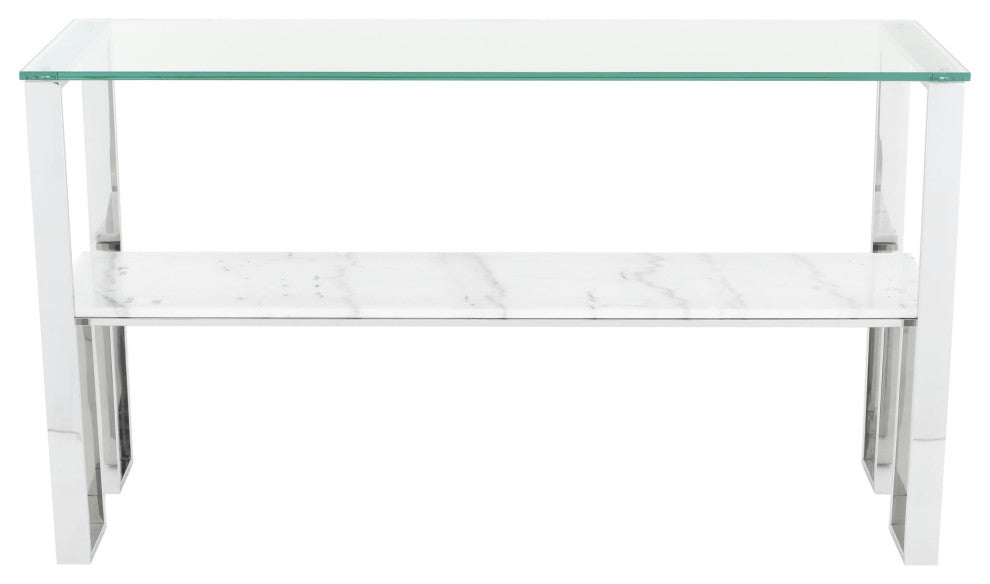 Tierra White Stone Console Table, HGNA520