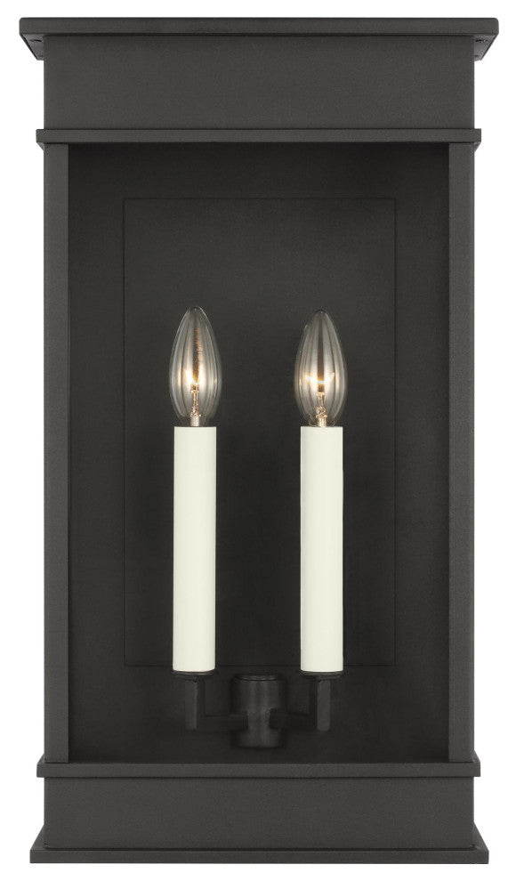 Cupertino 2-Light Outdoor Extra Large Wall Lantern Sconce Light, Textured Black
