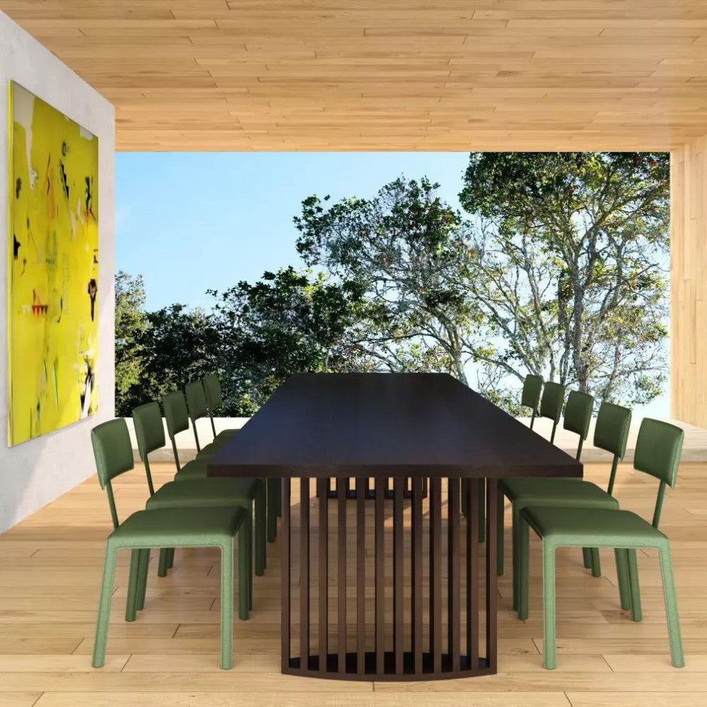 Zither 118" Dining Table, Pumpernickel