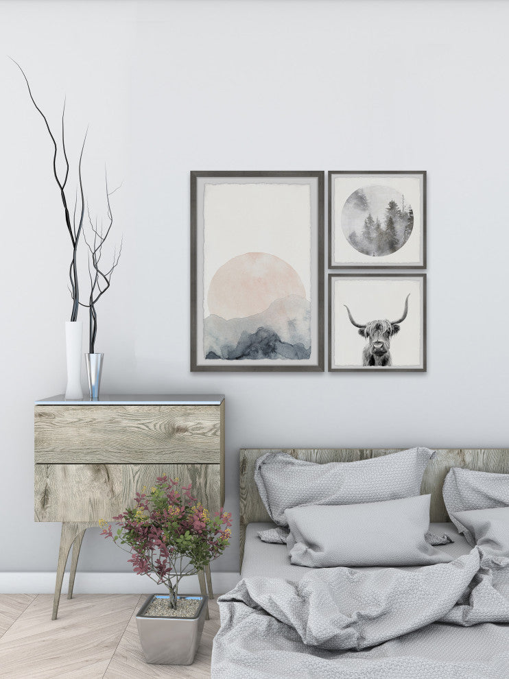 Moonrise Over the Clouds Triptych, 3-Piece Set