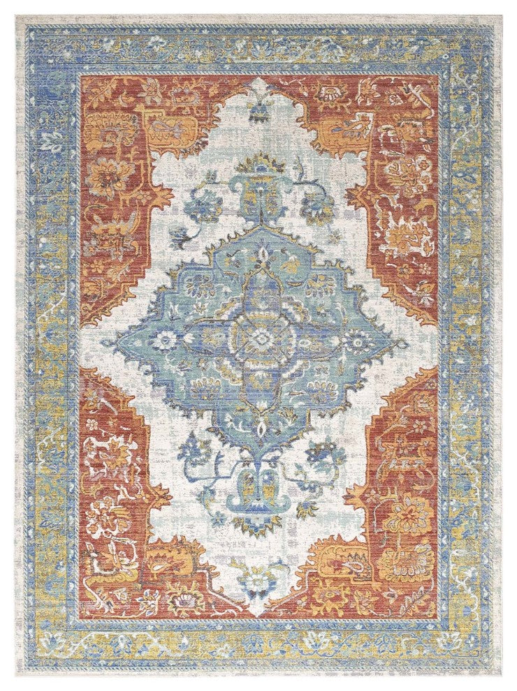 Citlali Distressed Southwestern Aztec 5x8 Area Rug