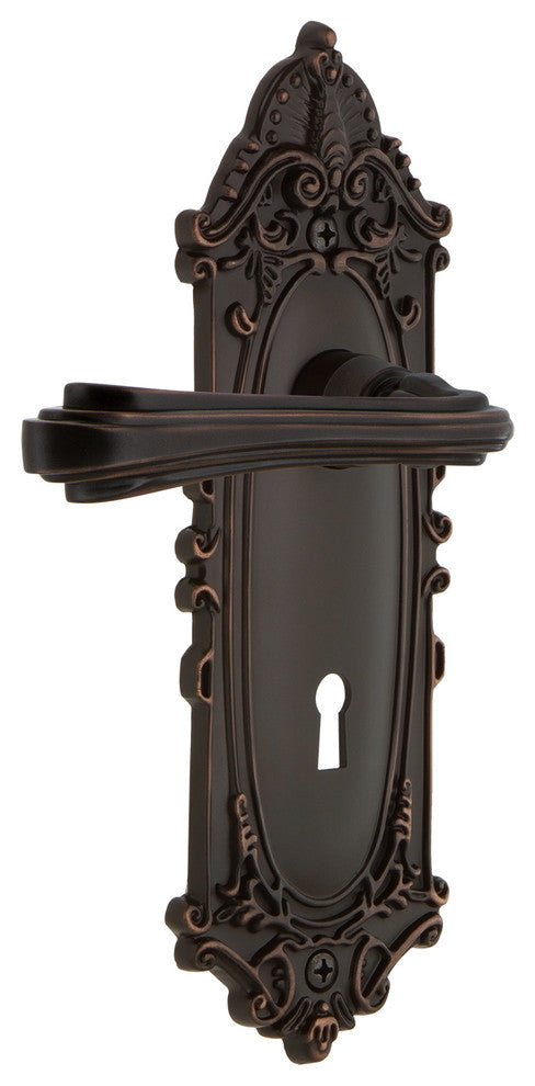 Victorian Plate With Keyhole Fleur Lever, Bronze, Double Dummy, Non