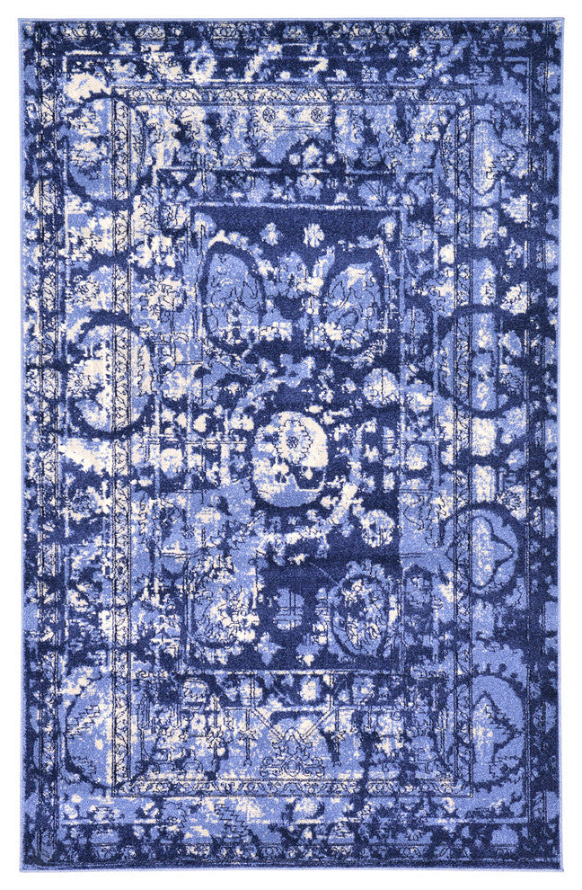 Rug Unique Loom La Jolla Blue Rectangular 5' 0 x 8' 0
