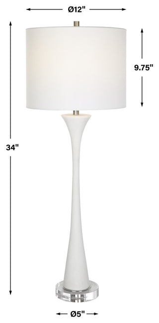 Uttermost Fountain White Marble Buffet Lamp