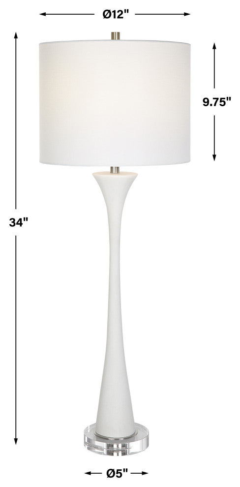 Uttermost Fountain White Marble Buffet Lamp