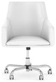 London Mid Back Leather Box Chair, White Leather