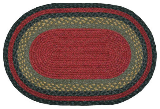 Burgundy Braided Rug, 24"x72"