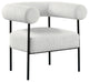 Blake Boucle Fabric Upholstered Accent Chair, Cream