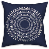 Centered Navy Boho Circle 20x20 Indoor/Outdoor Pillow