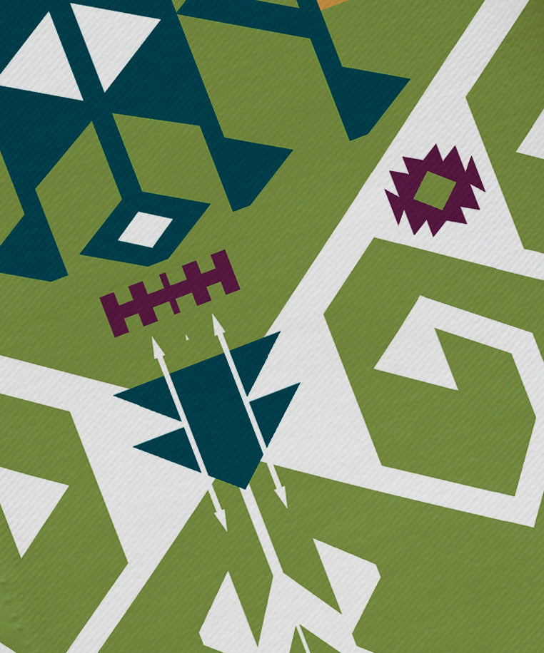 Jodhpur Medallion, Geometric Print Napkin, Green, Set of 4
