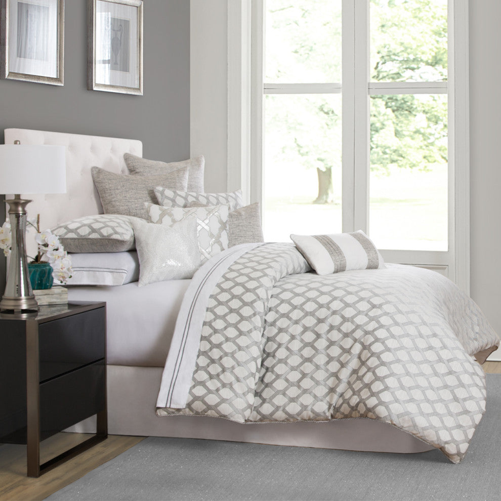 Newport 10-Piece King Comforter Set - Platinum