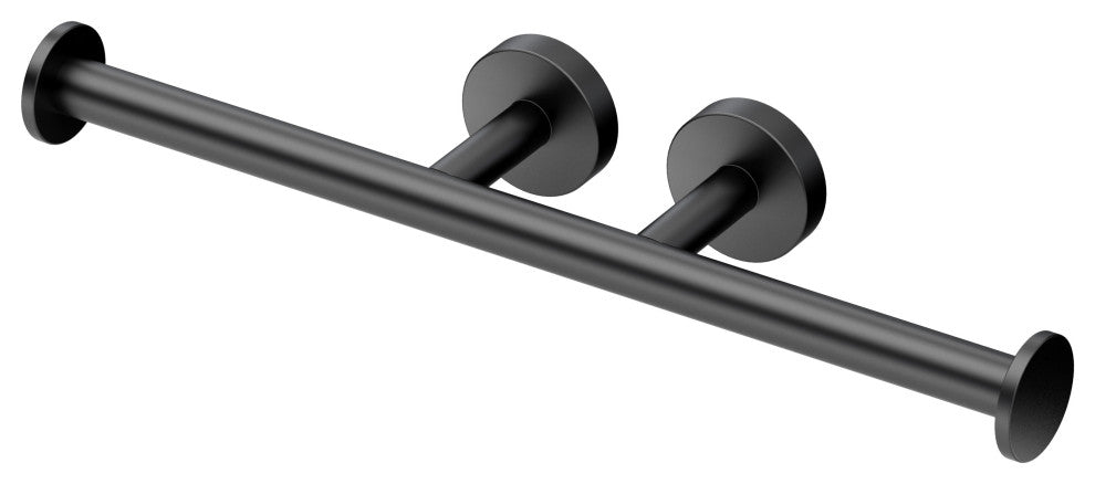 Glam Toilet Paper Holder, Matte Black, Double