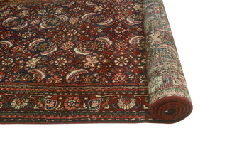 Fine Vintage Distressed Martha Navy/Red Runner, 3'6 x 9'6