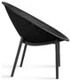 Modern Plastic Lounge Chair Perforated Egg Shaped Seat for Indoor/Outdoor, Black