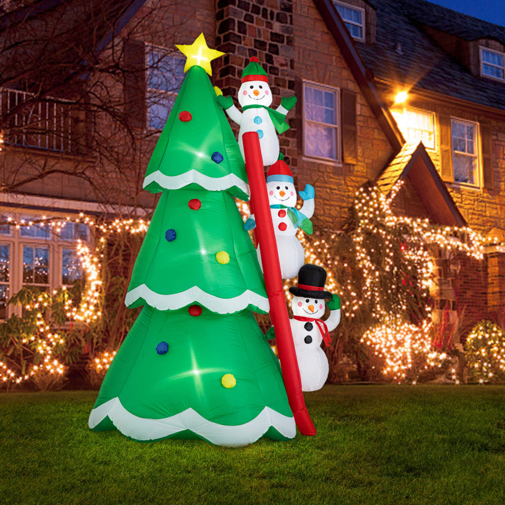 Christmas Inflatable Xmas Outdoor Lighted DÃ©cor, Snowman & Tree