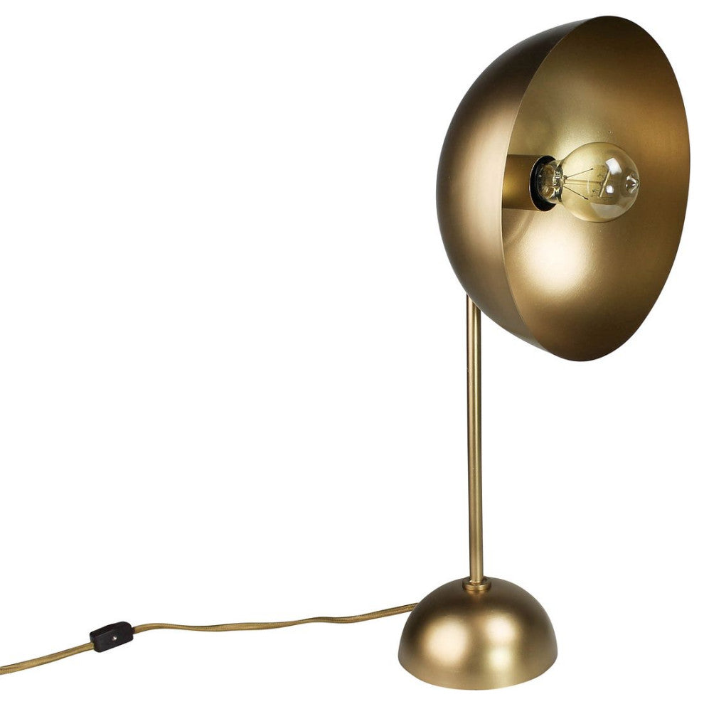 Retro Minimalist Brass Half Sphere Table Lamp 23 in Industrial Spotlight Shape