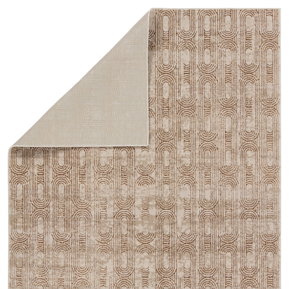 Gimeas Geometric Gold/ Beige Area Rug 5'X7'6"